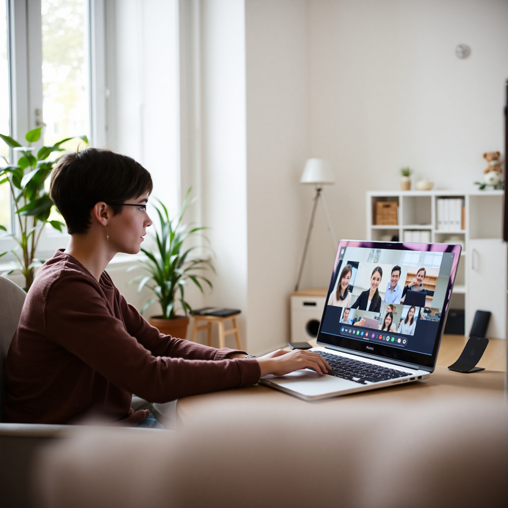 Online tutor teaching student via video call with virtual whiteboard and learning materials visible on screen